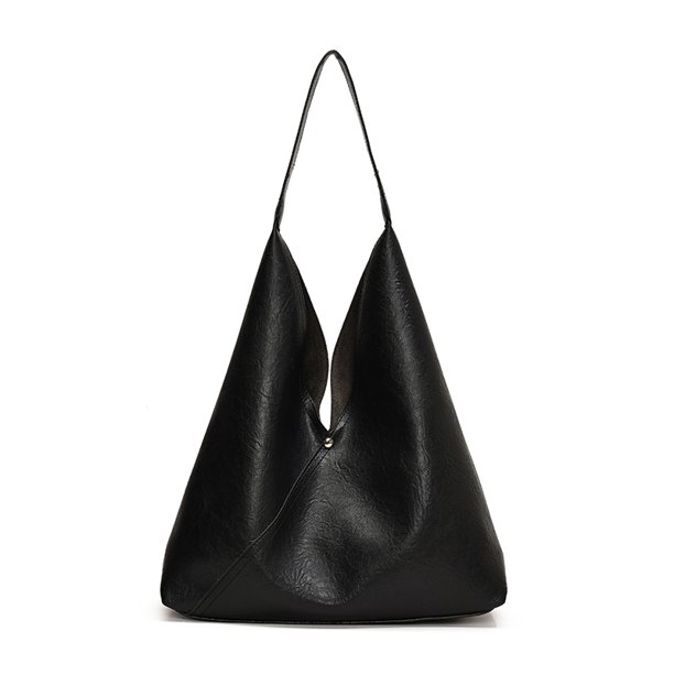 Bolso Hombro Elegante Mano Informal Hobo Color Sólido PU para Mujer