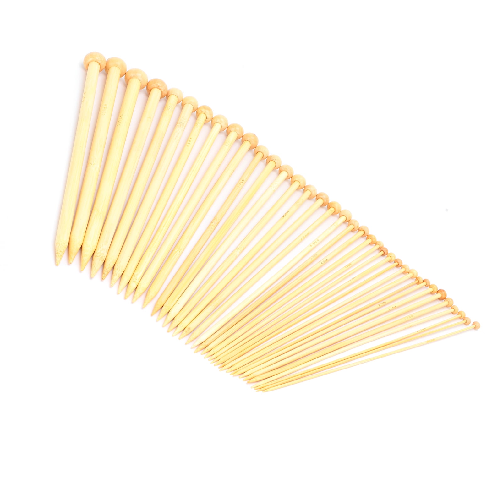 Spptty Knitting Needles Set 36 Pcs 18 Sizes Single Pointed Carbonized Bamboo Knitting Needles For Hand-Made DIY,Knitting Kit,Yarn Needles