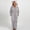 Gray, variant on Dianli Women Thickened Double Sided Fleece Zipper Jumpsuit With Hood And Ear Hat Long Sleeve Warm Plush Sleepsuit Cozy One Piece Sleepwear Lounging Home Wear