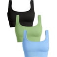 thumbnail image 3 of Traje de yoga sin costuras, a prueba de golpes, transpirable, para mujer, para correr, entrenar, deportes, fitness, belleza, sujetador trasero, 3 of 5