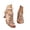 Gold, variant on Women's Flower Rhinestone Block Heel Sandals, Fashion Elastic Ankle Strap High Heel Open Toe Elegant Dress Shoes Square Toe Open Toe, for Party & Evening(Gold,8.5)