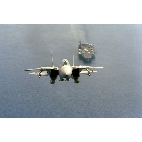 F-14 Tomcat Fighter Just After Take-Off From The Aircraft Carrier Uss America Is Armed With Missiles Mounted On Wing