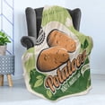 thumbnail image 4 of Harvest Soft Flannel Fleece Blanket, Vintage Style Art Illustration About Organic Potatoes Fresh From Farm, Cozy Plush for Indoor and Outdoor Use, 50" x 70", Eggshell and Multicolor, by Ambesonne, 4 of 5