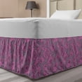 thumbnail image 1 of Flowers Bed Skirt, Floral Theme Hand Drawn Roses Pattern Romantic Fashional Art, Elastic Bedskirt Dust Ruffle Wrap Around for Bedding Decor, 4 Sizes, Pale Fuchsia Mauve, by Ambesonne, 1 of 2