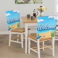 thumbnail image 5 of Welcome Summer Beach Chair Covers Set of 6 Coastal Watercolor Blue Ocean Starfish Shell Slipper Chair Back Covers Stretch Removable Washable Slipcovers Protector for Dining Room Kitchen Party Decor, 5 of 9