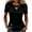 Black, variant on Summer Tops for Women Hollow Out V Neck Short Sleeve Casual Slim Cut Out Eyelet Gothic Party Night Out Club Tee Shirt Black M