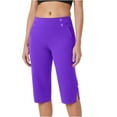 thumbnail image 3 of Leggings for Women with Pockets Plus Size Tummy Control Elastic Waist Wide Leg Workout Athletic Running Leggings Yoga Pants for Women Purple 5XL, 3 of 10