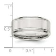 thumbnail image 2 of 925 Sterling Silver Rhodium Plated 8mm Brushed Fancy Band Ring Size 9 Ring for Women and Men, 2 of 2