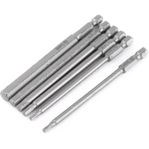 Juego de 6 piezas de puntas de destornillador magnético, extensión de destornillador, vástago hexagonal