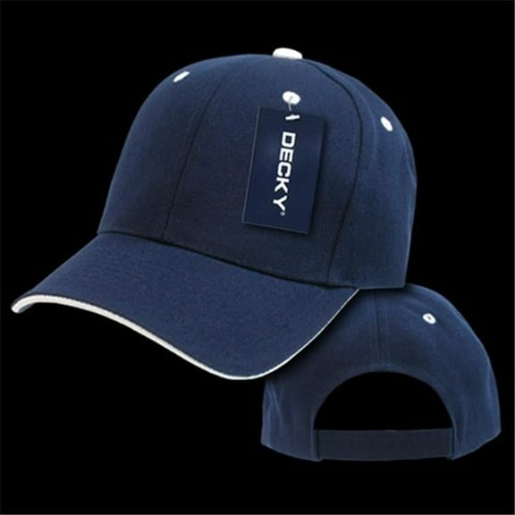 Sandwich Visor Baseball Caps, Nvy/Wht