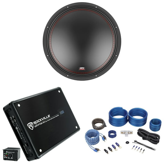 MTX 5515-22 15" 800 Watt DVC 2-ohm Car Audio Subwoofer Mono Amplifier Amp Kit