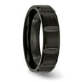 thumbnail image 2 of Auriga Fine Jewelry Titanium Grooved Black IP-plated 6mm Band for Men Size- 12.5, 2 of 6