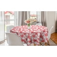 thumbnail image 1 of Floral Round Tablecloth, Monochromatic Style with Abstract Flowers and Berries, Circle Table Cloth Cover for Dining Room Kitchen Decor, 60", Pale Pink Dark Coral, by Ambesonne, 1 of 1