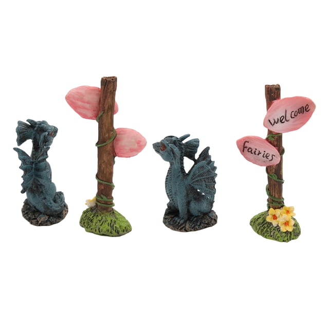 Dragon Statue Set, Miniature Garden Statue Accessories Exquisite Adorable For Window For Balcony