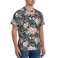 thumbnail image 4 of Yiaed Vintage Floral Print Mens Short Sleeve Tight Fit T-Shirt, Crewneck Casual Tee-X-Large, 4 of 5