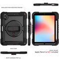 thumbnail image 3 of SaniMore for iPad 10th Generation 10.9" 2022 Case, Durable Bumper Case with Pencil Holder Shoulder & Hand Strap 360° Rotatable Kickstand Shockproof Protective Case for Boys Girls, Black, 3 of 9