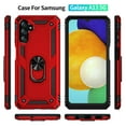 thumbnail image 2 of Designed for Samsung Galaxy A13 5G Case, Military Grade Protective Phone Case Cover with Enhanced Metal Ring Kickstand [Support Magnet Car Mount] Compatible with Samsung Galaxy A13 5G, Red, 2 of 8
