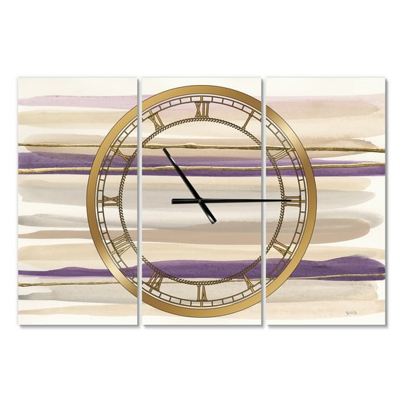 Designart 'Shape of Glam Purple I' Shabby Chic Wall Clock