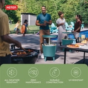 Keter Modern Cool Bar and Side Table Outdoor 2 in 1 Table and Bar Patio Furniture, Teal