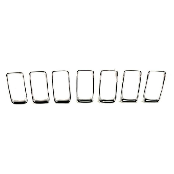 For Jeep Grand Cherokee 2014 2015 2016 Grille Trim Rings Set | 7 Pieces | Center | Chrome | Plastic | Replacement For CH1210116 | 68227779AA