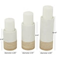 thumbnail image 3 of DecMode 3 Candle White Metal Striped Pillar Candle Holder, Set of 3, 3 of 7