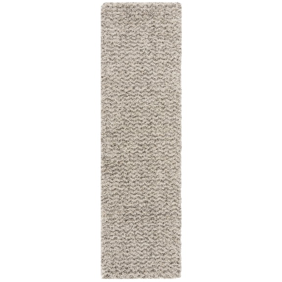 SAFAVIEH Hudson Shag Jaime Chevron Runner Rug, Ivory/Grey, 2'3" x 14'