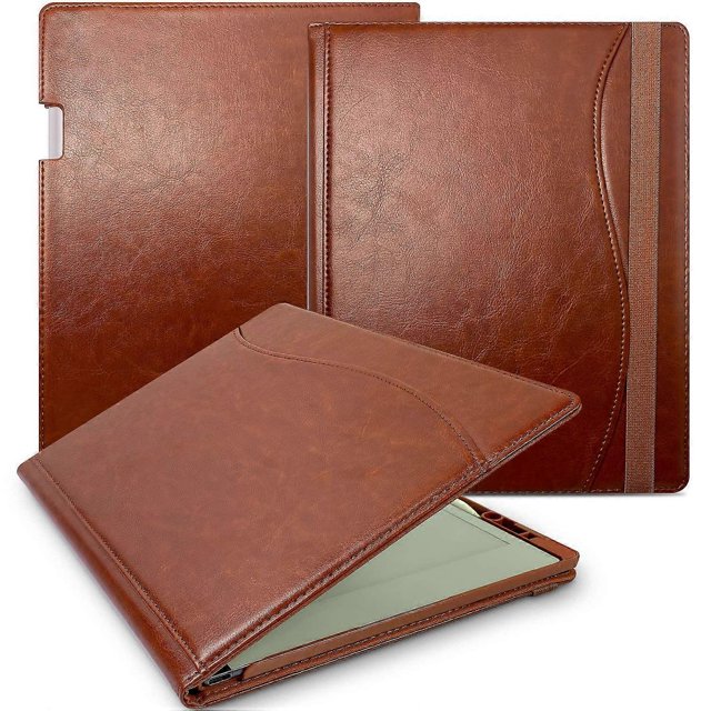 For Remarkable Paper Pro Case Card Slots Stand PC PU Leather E-Reader Cover with Pen Holder - Brown