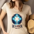 thumbnail image 4 of He Has Risen Mark 16:6 Bible Verse Christian Graphic T-Shirt, Gold, Size 3XL, 4 of 6