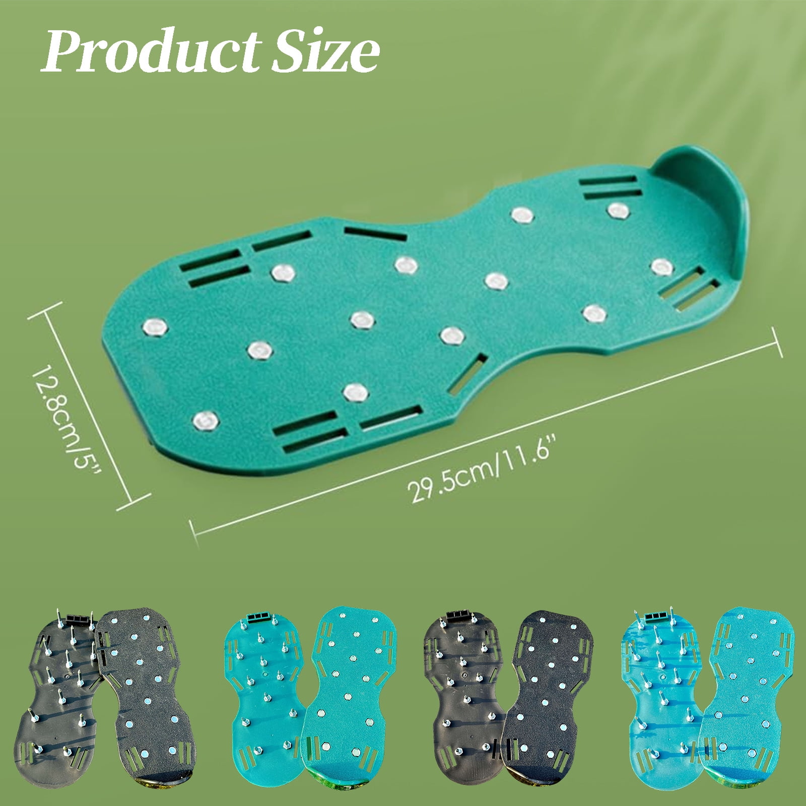 Lawn Aerator Shoes For Soil Yard Tool With Hook & Loop Straps, Garden Lawn Spike Shoes, Lawn Aerator Shoes for Grass - with Adjustable Strap and Heavy Duty Spikes, One-Size-Fits-All Use (Black,1 Set)