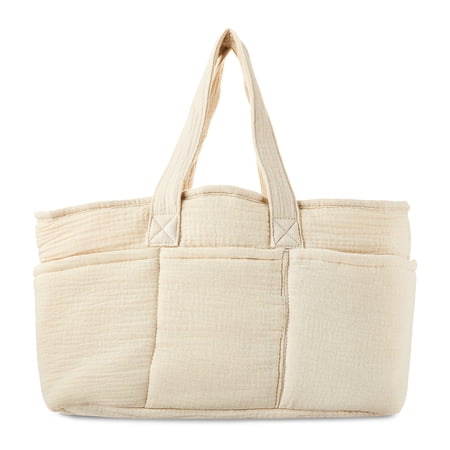 Parent's Choice Light Beige Collapsible Muslin Nursery Caddy