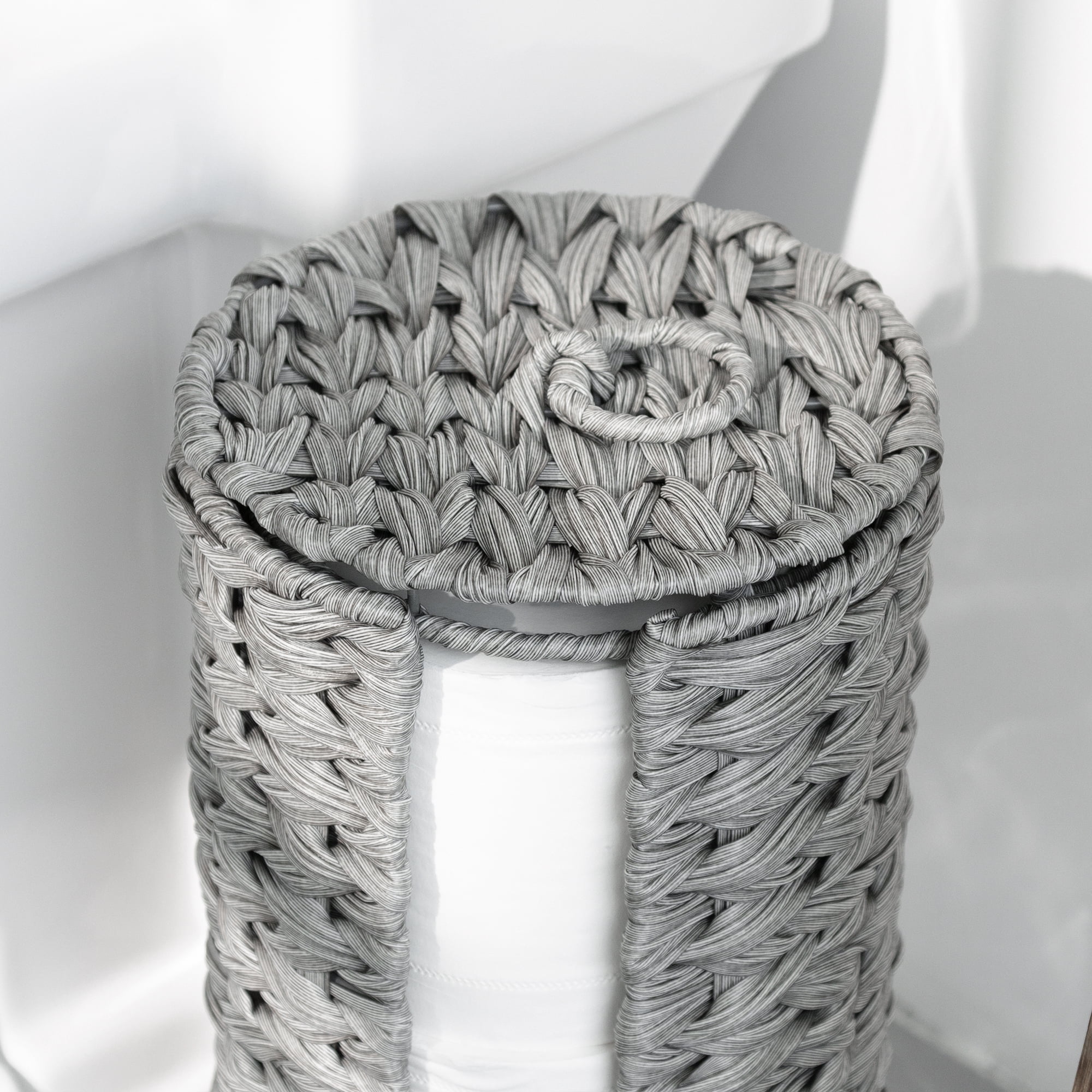 White wicker sale toilet roll holder