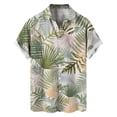 thumbnail image 4 of Mens Shirts Tropical Hawaiian Style Print Trend Short Sleeve Button Down Lapel Blousesbeach Casual Summer Tops Beige L, 4 of 4