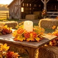 thumbnail image 5 of Halloween Sale Clearance!Fall Decorations for Home, Fall Candle Ring Wreath Artificial Autumns Leaves Berries Pumpkin Harvests Table Decor for Thanksgiving, 5 of 6