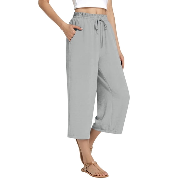 Womans Pants Wide Leg Straight Baggy Pants Capris Pants Casual Outfits Soft Pants Cute Pants for Women