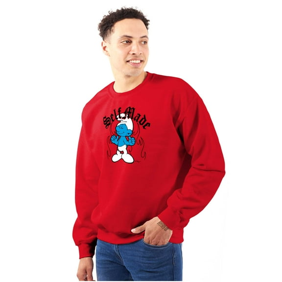 Funny Novelty Self Made Smurf Fire Sweatshirt for Men or Women Brisco Brands M