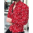 thumbnail image 1 of Camisa de manga larga con estampado HD y botones de solapa, estilo retro, tribal, étnico, informal, cómoda y transpirable, para hombre, nueva oferta,, 1 of 6