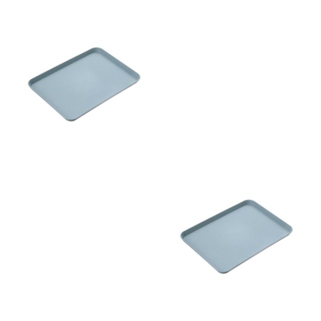 Injueey Bandeja rectangular de plástico multifuncional para diversos usos Bandeja de plástico rectangular de amplia aplicación grande azul azul grande 2Conjunto