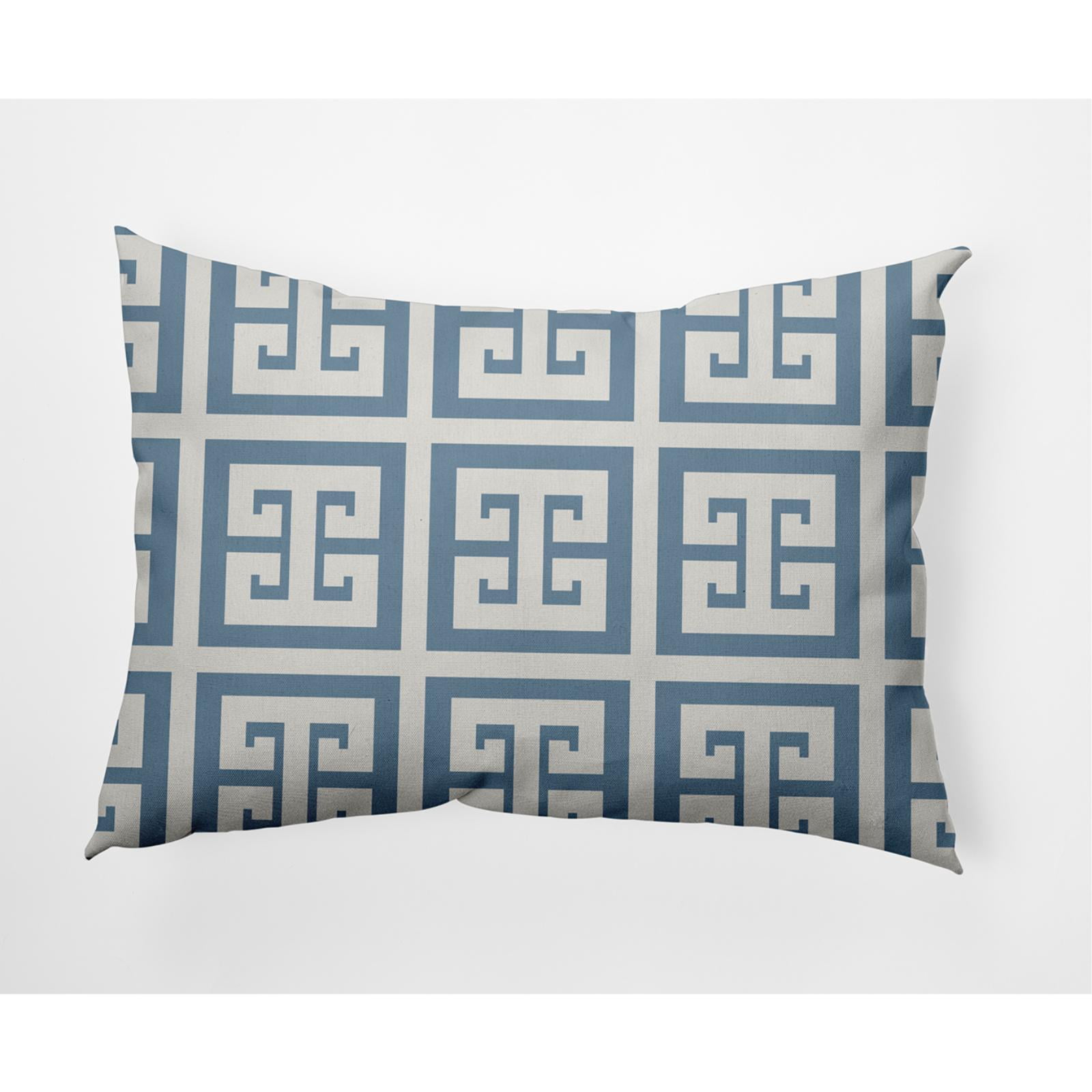 Simply Daisy 14" x 20" Greek Key Patterned Nautical Indoor/Outdoor Throw Pillow