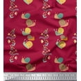 thumbnail image 1 of Soimoi Rayon Fabric Leaves,Floral & Snail Kids Print Sewing Fabric Yard 42 Inch Wide, 1 of 1