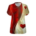 thumbnail image 5 of Xuyuer Women's Plus Size Leisure V-Neck Short Sleeve Printed Base Layer Shirt, Comfortable Casual Top for Everyday Wear, Relaxed Fit and Versatile Layering, 5 of 5