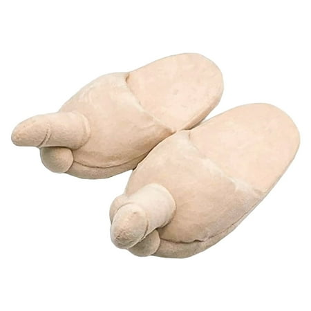 

Nituyy Unisex Adult Funny Slippers Novelty Gag Gift Sexy Indoor Flat Shoes Anti Slip Winter Furry Slippers for Women Men