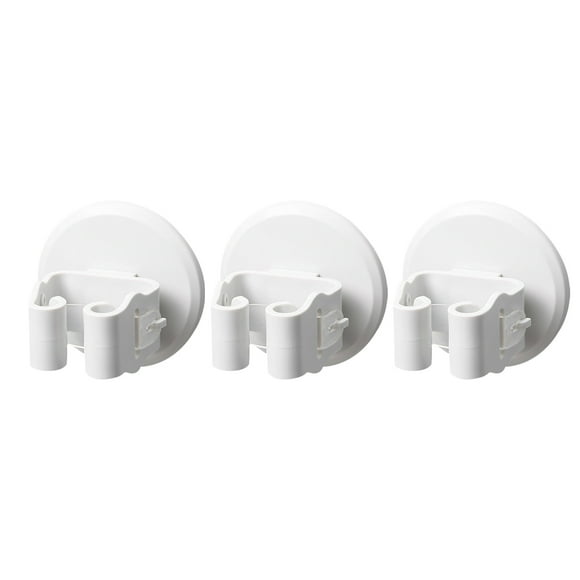 3pcs Mop and Broom Holder Wall-mounted Anti-Slip Clips Cleaning Tool Gripper (White)