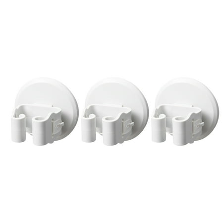 

Xing 3pcs Mop and Broom Holder Wall-mounted Anti-Slip Clips Cleaning Tool Gripper (White)
