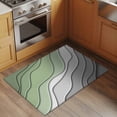 thumbnail image 2 of Area Rug 2x3ft Sage Green Gradient Stripe Ripple Area Rugs Washable Low Pile Floor Carpet for Bedroom, White Gray Abstract Line Non Slip Soft Rugs for Living Room Entryway Dining Room, 2 of 9