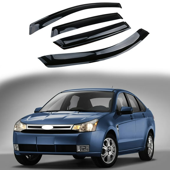 POSSBAY For Ford Focus Sedan 2008-2011 Window Visor Sun Shade Rain Guard Deflector