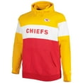 thumbnail image 2 of Men's New Era Red/Gold Kansas City Chiefs Big & Tall Current Colorblock Raglan Fleece Pullover Hoodie, 2 of 3