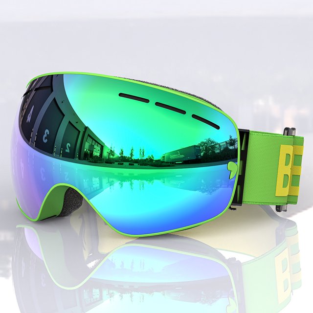 Gafas de esquí con bastones para adultos, para hombres y mujeres, con revestimiento al vacío de color antivaho de doble capa