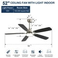 thumbnail image 3 of 52-inch Brush Nickel Ceiling fan with Light & Remote Color Changing Reverse Airflow Ceiling Fan, 3 of 7