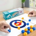 thumbnail image 4 of Juego de tablero de juego de curling de mesa | Juguete de curling de simulación portátil | Rompecabezas de coordinación mano-ojo | Actividad interactiva de ocio familiar | Plástico | Azul/Amarillo |, 4 of 6
