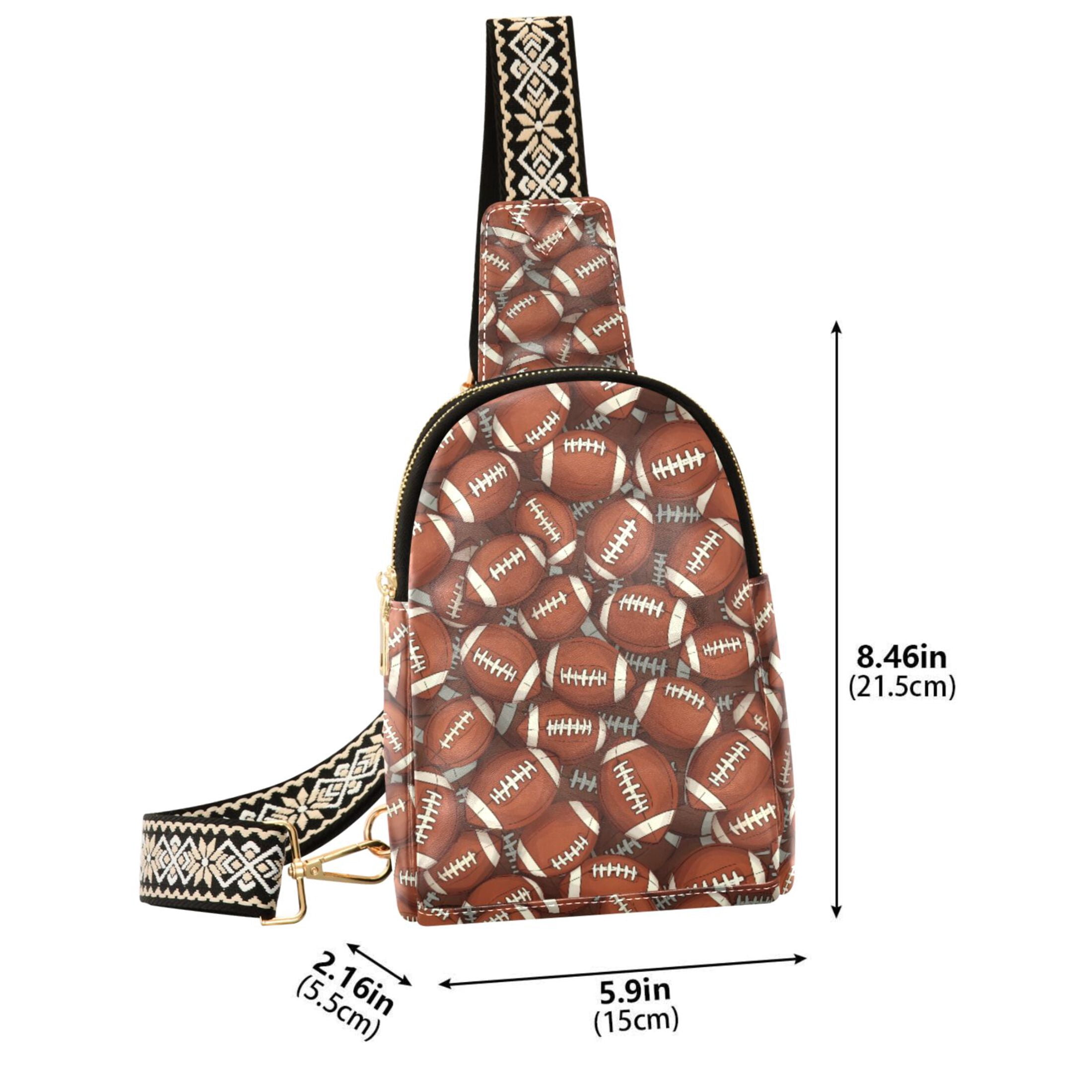 ALAZA Football Rugby Ball Sling Bag for Women Men Waterproof Crossbody Chest Bags